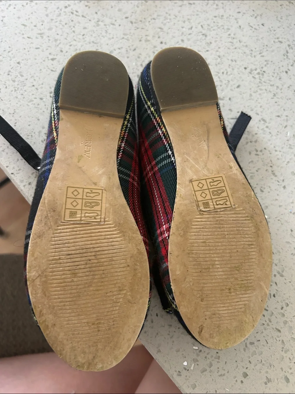 J. Crew Girls' Red and Green Plaid Mary Jane Flats